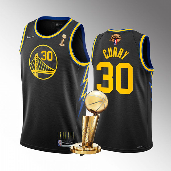 Men's Golden State Warriors #30 Stephen Curry 2022 Black NBA Finals Champions Stitched Jersey Men's Golden State Warriors #30 Stephen Curry 2022 Black NBA Finals Champions Stitched Jersey